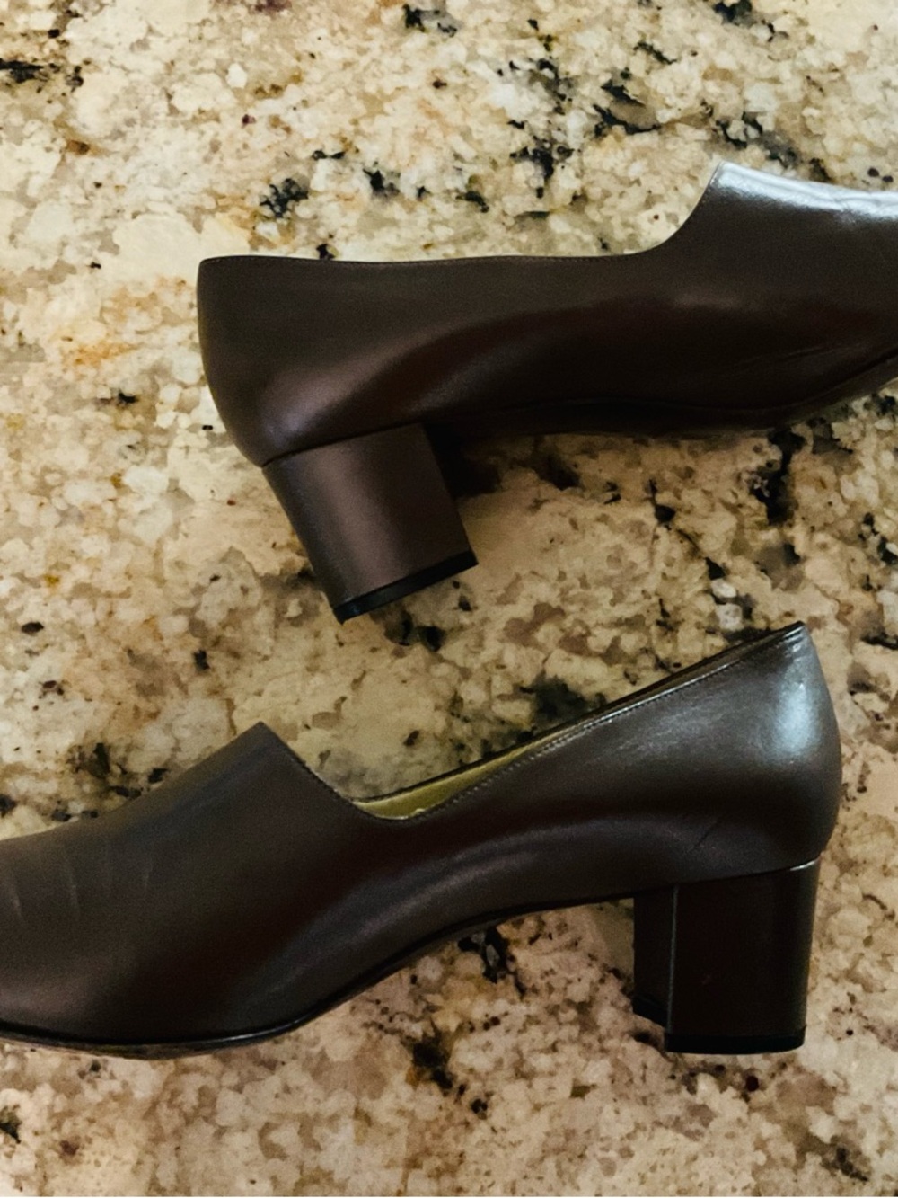 Bruno Magli Dark Brown Leather Slip-On Dress Shoes with Gold Buttons - Picture 3 of 6